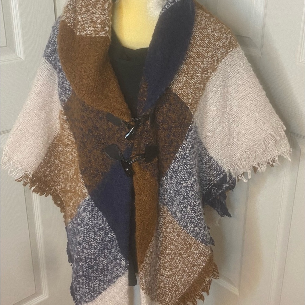 Sonoma Women's Cape in Brown, Blue, and Cream